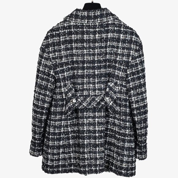 Chanel Bouclè Fantasy Tweed Planisphere Black White Short Jacket - Picture 2 of 16